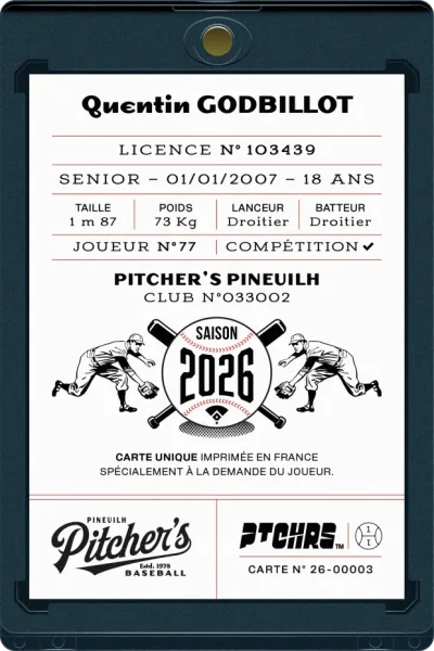 Verso de la carte de Quentin Godbillot — stats